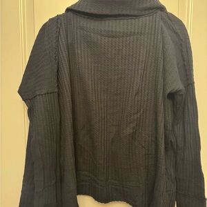 NWOT Free People Charcoal Ribbed Knit Top